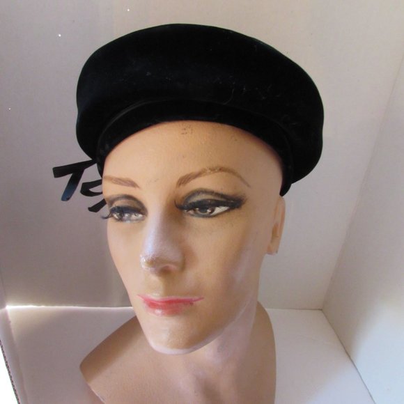 SALE Vintage Black Velvet Topper Ribbon Accents - Picture 7 of 9